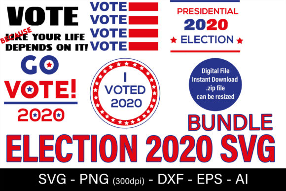 5 Votes Elections 2020 Designs for Crafts and Graphics