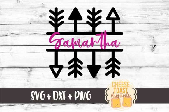 Arrow Split Monogram Frame Graphics and Crafts