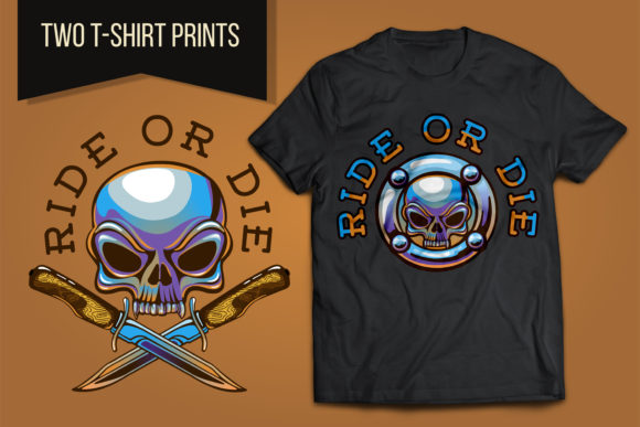 Chrome Motorcycle Emblem with Skull Graphics