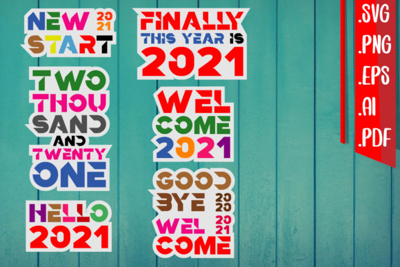 New Year Sticker Bundle Svg Eps Png Ai P