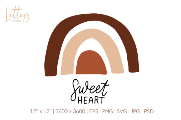 Sweet Heart. Boho Rainbow Svg, Love Svg