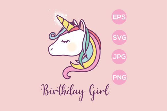 Unicorn Birthday Girl Sublimation Graphics