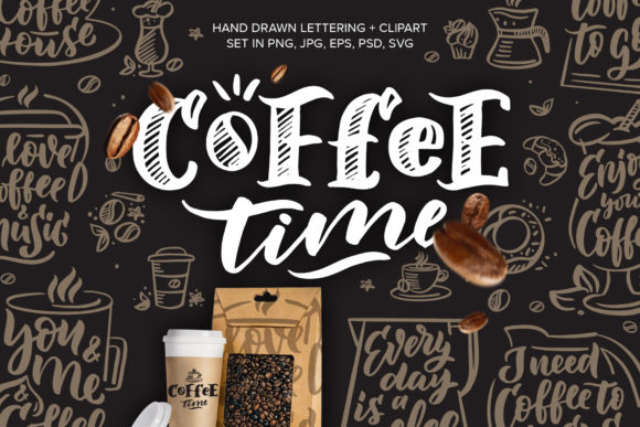 Vintage Phrases - Coffee Time Graphics