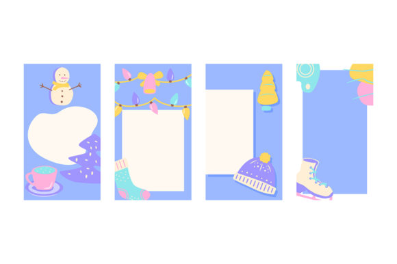 Winter Holiday Social Media Story Set: Graphics & Graphic Templates