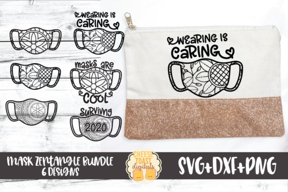 Zentangle Mask Bundle of 4: Graphics & Crafts